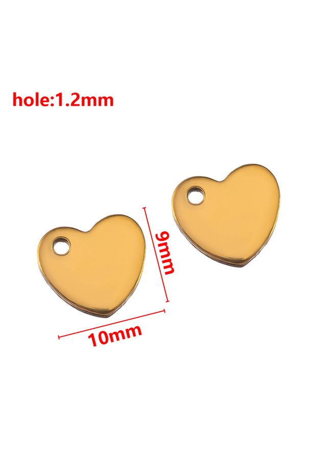 9x10mm 50pcs 50 Pieces Stainless Steel Love Single Hole Pendant For DIY Necklace Earrings Jewelry Ma