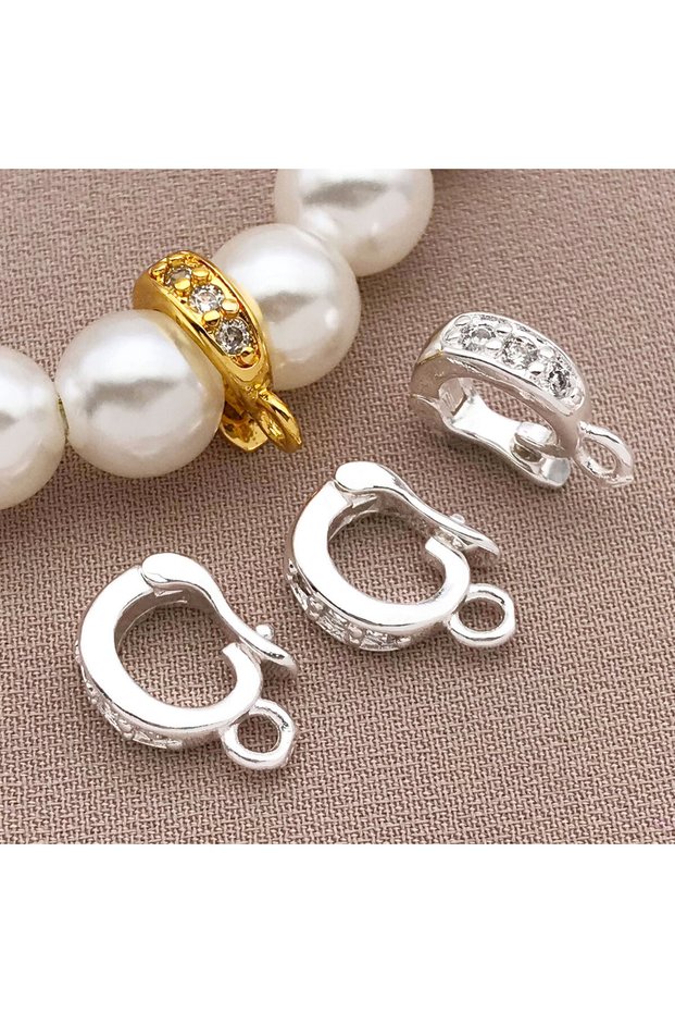 3pcs-6.5x9mm style1 3pcs18K Copper Plated Genuine Golden Thick Silvery White Golden Melon Seed Buckl