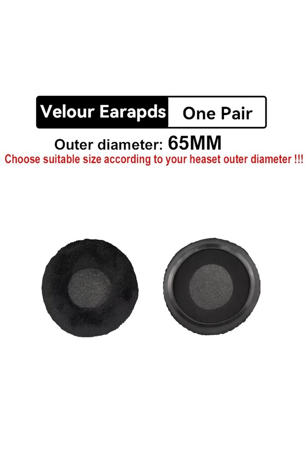 65mm General Velvet Earpads 60mm 65mm 70mm 75mm 80mm 85mm 90mm 95mm 100mm 105mm 110mm Replacement Ea