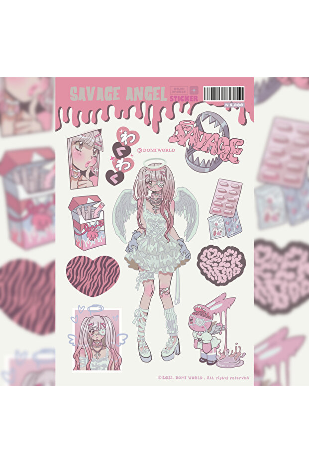 03 Korean DOMI Cartoon Sweet Cool Girl Character Stickers Hand Account Phone Case Diary Planner Note