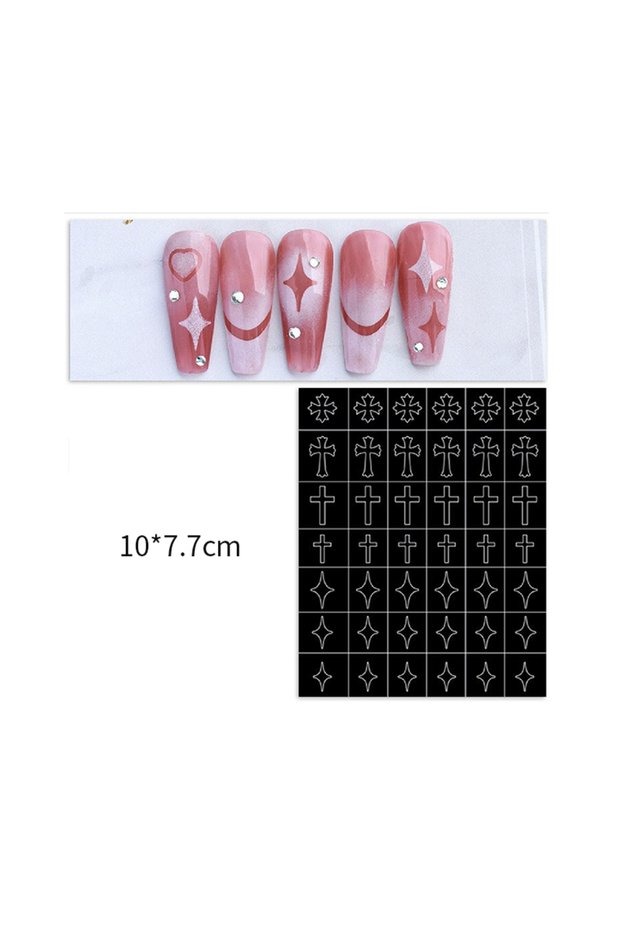 15 Airbrush Nail Art Stencils Heart Number Butterfly Self-Adhesive Reusable Nail Template Airbrush S