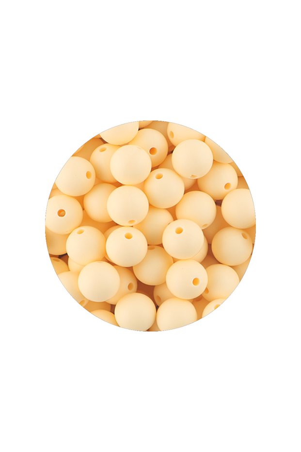 50pcs 12mm Beige 50Pcs/Lot 12/15mm New Color Silicone Beads for Jewelry Making DIY Necklace Bracelet
