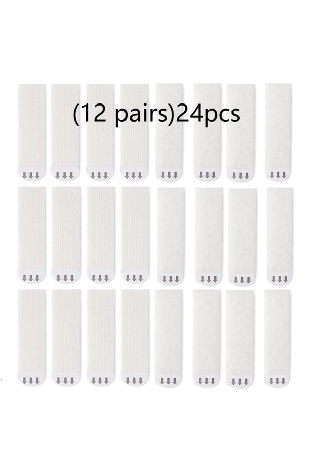 12 pairs(24pcs) No Drilling Picture Hanger, 12 Pairs Double Sided Removable Wall Mounted Hook, Water