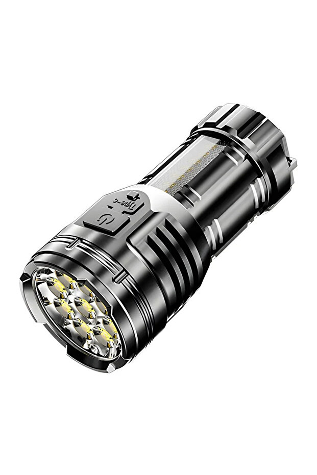 مصباح يدوي LED فائق السطوع مع 9 مصابيح LED وCOB، مع مشبك حزام، إضاءة جانبية COB بثلاثة أوضاع، مصباح عمل محمول قابل لإعادة الشحن