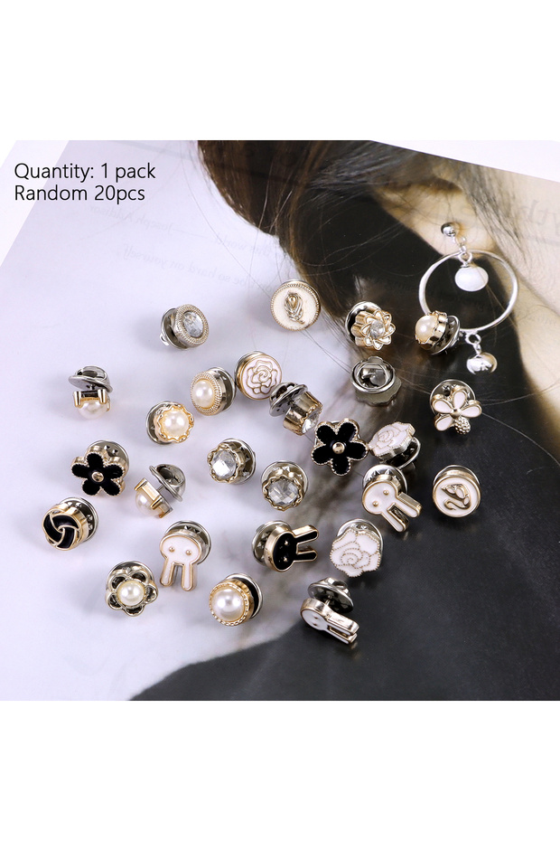 20pcs randomly mixed 20pcs/Lot Button Brooch Prevent Accidental Exposure Buttons Brooch Badge Cuffli
