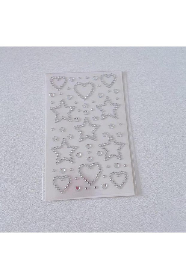 transparent 3D Star Heart Acrylic Crystal Stickers Kids DIY Decoration Self Adhesive Jewel Crafts Sp