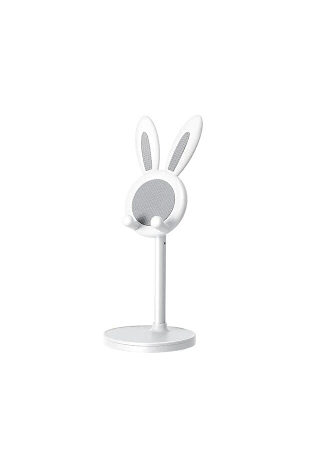 White Cute Rabbit Phone Stand Multi-function Stretch Mobile Phone Holder Desktop Adjustable Phone Br