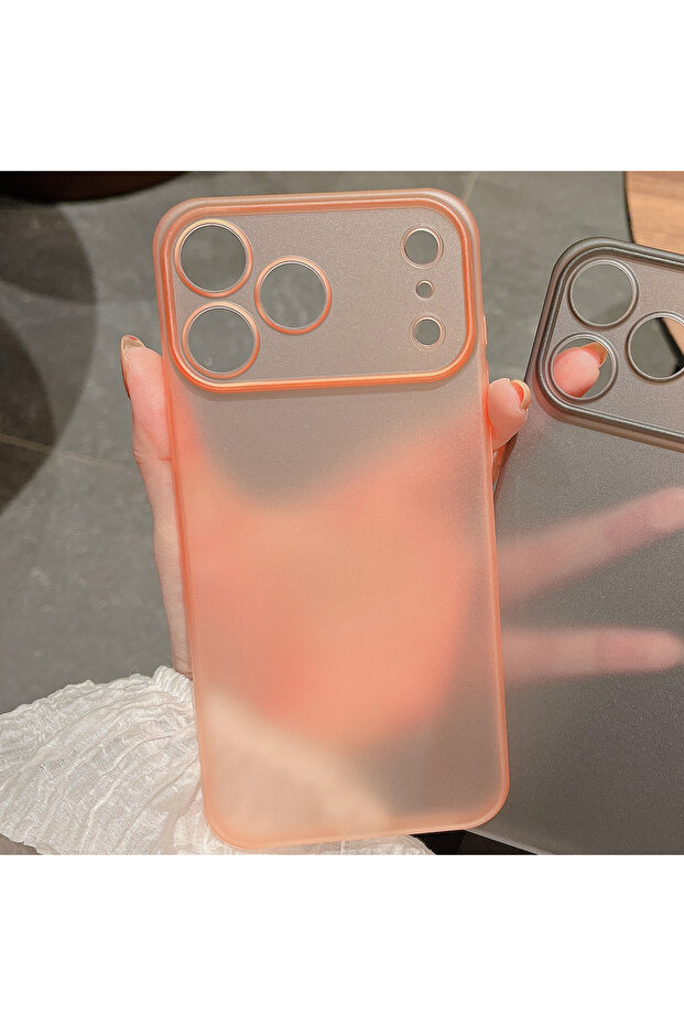 جراب فاخر فائق النحافة من البولي بروبيلين لهاتف iPhone 17 Pro Max برتقالي اللون، جراب شفاف شفاف لهاتف iPhone 17 Air 17 Pro Max