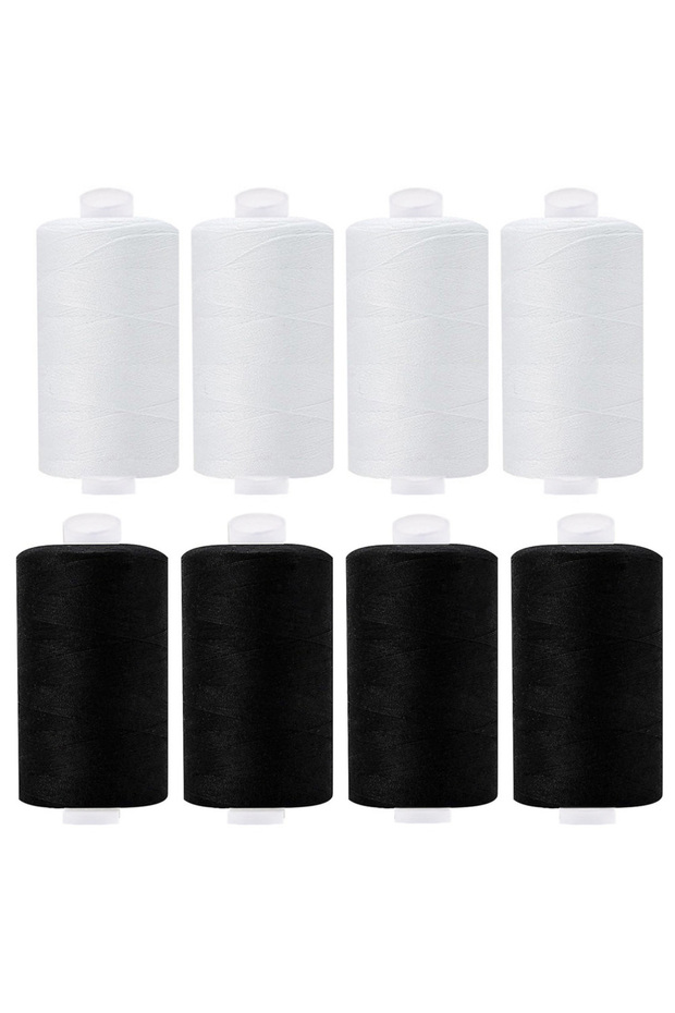 4 White 4 Black 2/4/8Pcs 500M Sewing Thread Polyester Thread Black White Strong Durable Sewing Threa