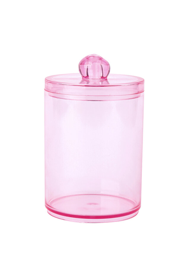 1pcs rounded Qtip Holder Dispenser with Lid - 10-Ounce Bathroom Storage Box for Cotton Balls Cotton
