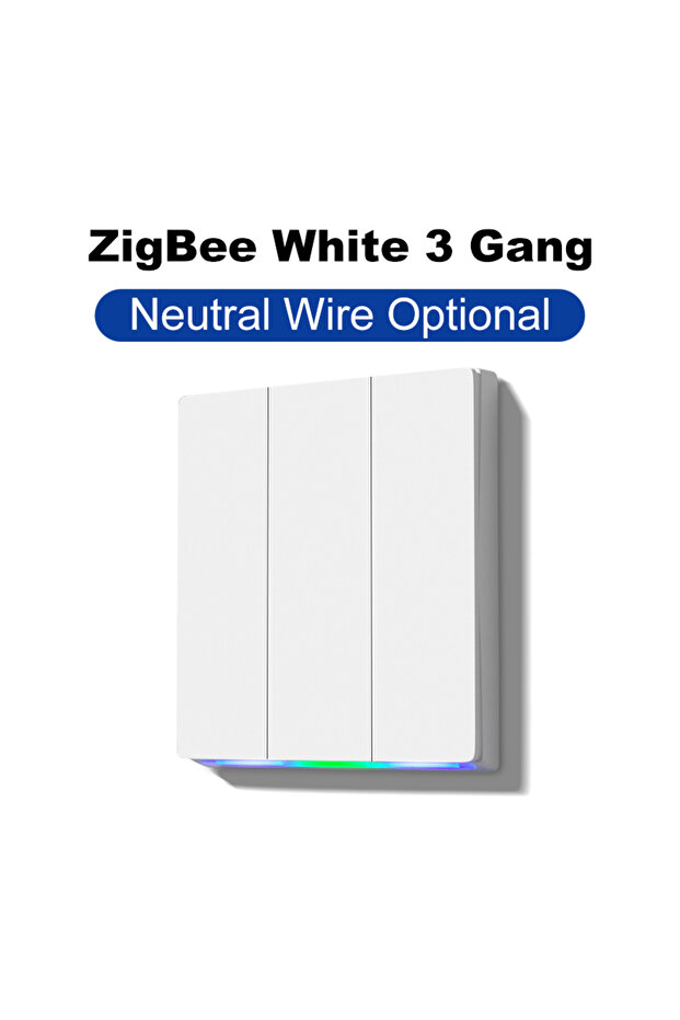 مفتاح حائط ذكي ZigBee أبيض بثلاثة أزرار من GIRIER Tuya، مفتاح إضاءة ذكي يعمل بالواي فاي، متوفر بـ 1/2/3/4 أزرار