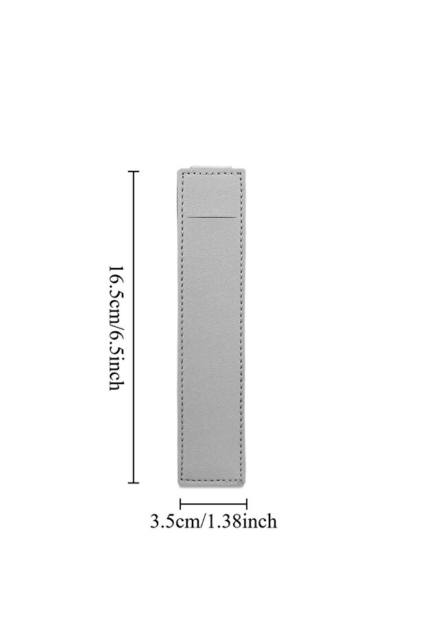 S-grey Pu Leather Pen Bag Elastic Buckle Book Notebook Fashion School Pen Case for Office Meeting Ea