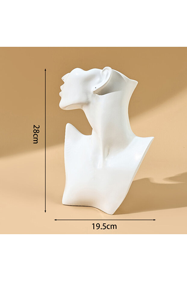 WHITE Resin Jewelry Pendant Necklace Mannequin Display Bust for Earring Holder Display Window Displa