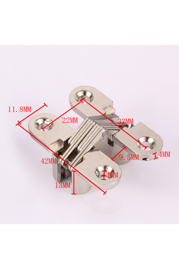 gold color 4Pcs Hidden Hinges Invisible Concealed Barrel Cross Door Hinge Bearing Wooden Box For Fol
