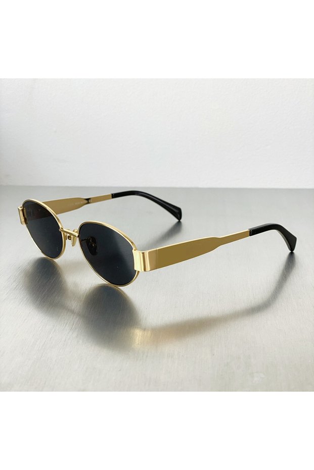C2 Gold Gray 1PCS/2PCS/3PCS Metal Fashion Women's Sunglasses Luxury Brand Glasses Oval Frame Classic