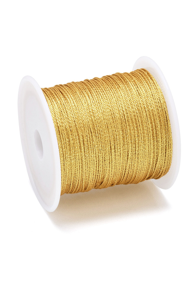 0.6mm 34m 9strands Golden 25-328Feet Metallic Cord, 0.2/0.4/0.6/0.8/1.0mm Metallic Thread Silver/Gol