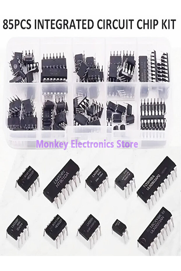 85pcs kit 85PCS Integrated Circuit IC NE555 LM324 LM358 ULNN2803 IC chip kit DIP single precision ti