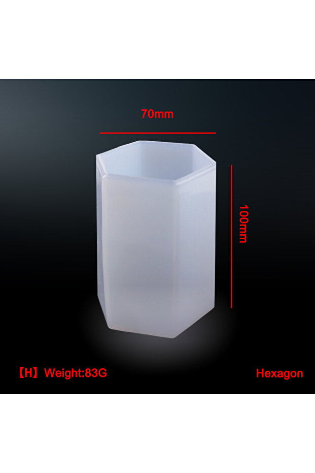 H 70x100mm 1PC 10 Style Cylindrical Hexagon Silicone Mold DIY Epoxy Resin Casting Mould UV Candle Ho