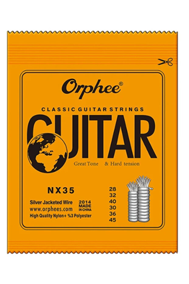 NX35 Orphee Classical Guitar Strings Nylon Silver Plated Beginners Practice Professional Classical G