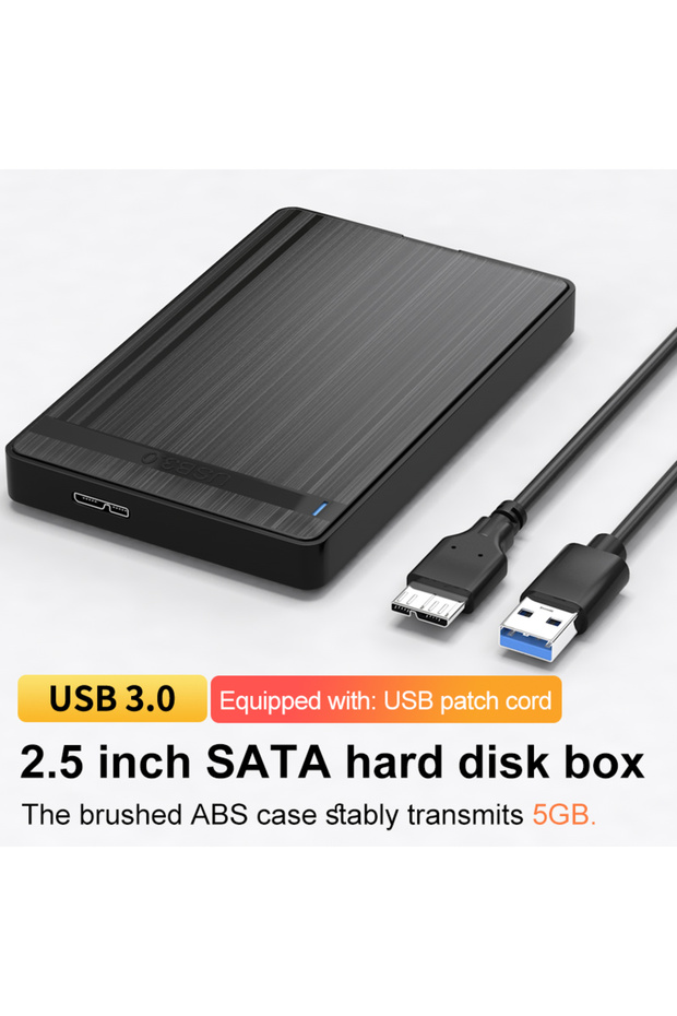 علبة قرص صلب صغير USB 3.0 مقاس 2.5 بوصة، محول SATA إلى USB 3.0، علبة قرص صلب بسعة 3 تيرابايت، محول SSD