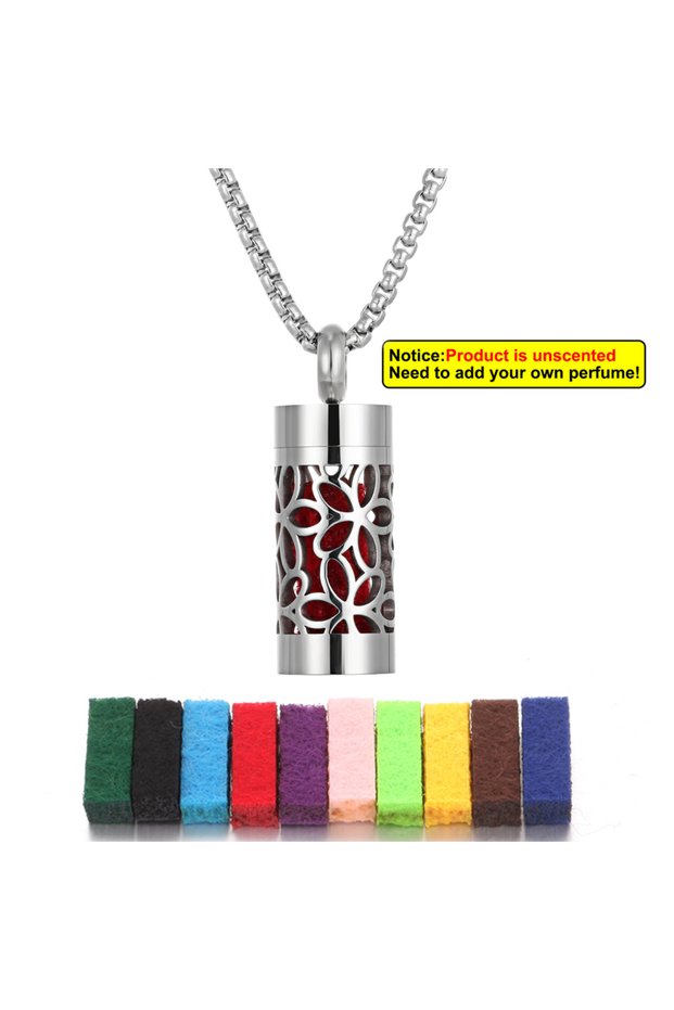 XN064-9-Mian012 New Stainless Steel Aromatherapy Hollow Out Pendant Angel Wings Pattern Perfume Lock