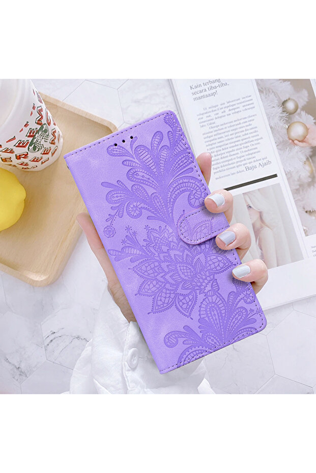 Galaxy A16 Purple Magnetic Flip Leather Cover Wallet Case For Samsung Galaxy A03S A04S A05S A12 A13