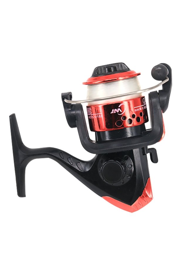 Red Spinning Fishing Reels 5.2:1 Wheel Plastics Ice Fishing Reel for Lure with Line Vessel Bait Cast