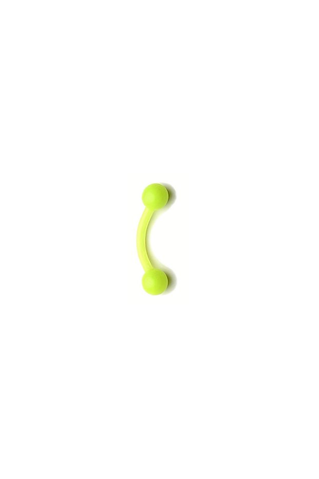 Style 15 16G Bioflex Acrylic Curved Barbell Horseshoe Lip Eyebrow Rings Piercing Retainer Plastic Fl
