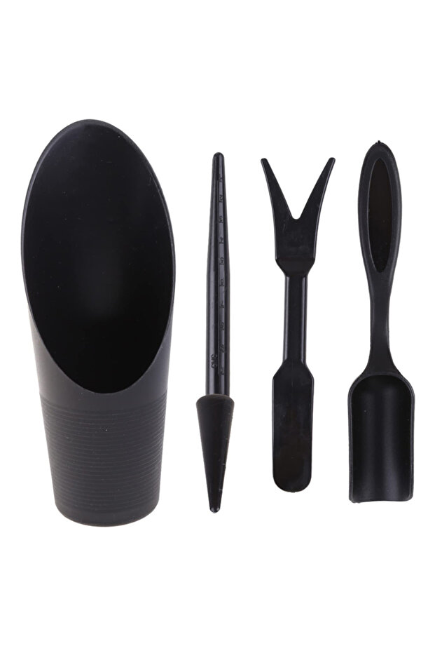 black 4Pcs Garden Planter Kit Sowing Shovel Spoon Succulents Seedlings Tool Bonsai Fertilizer Plasti