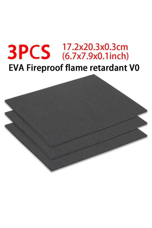 3PCs Flame retardant Flame Retardant Adhesive V0/EVA Foam Battery Insulator 203*172*3mm Anti-collisi