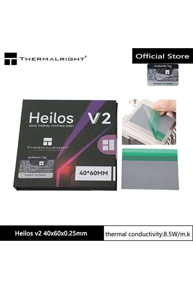 صفائح واجهة حرارية صلبة من Thermalright Heilos V2 مقاس 40x60x0.25 مم (8.5 واط/متر مكعب/سمك 0.25 متر)