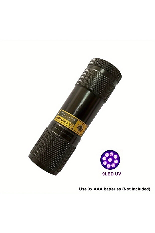 AAA Black 9 LED 395-400nm UV Light Flashlight Mini Torch Money Ore Leakage Id Invisible Ink Marker P