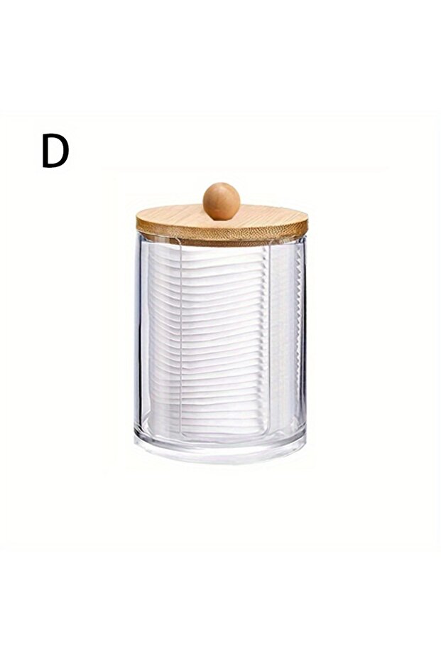 D 1pc Clear Acrylic Swab Holder Storage Organizer Dispenser Jars Home Organization Box for Floss Mak
