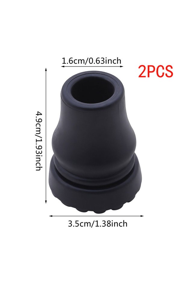 16mm-2PCS Rubber Pad Cap Non-Slip Walking Stick Crutch Cane Bottom Pads Cover Protector Climbing Hik