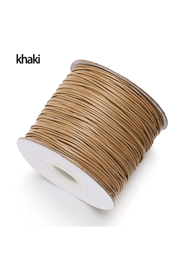 0.8mm (10Meters) Khaki 10m/lot Korean Waxed Cotton Cord Waxed Thread Cord String Strap Necklace Rope
