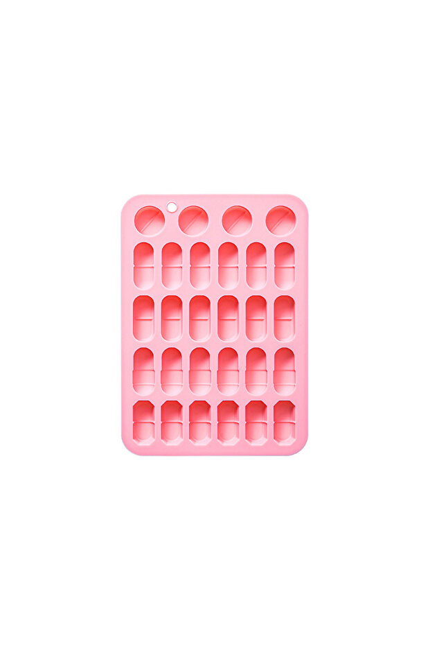 Pink 1Pcs Pill Shape Silicone Molds Pill Shape Themed Baking Moulds For Chocolate, Cake, Dessert, Ca
