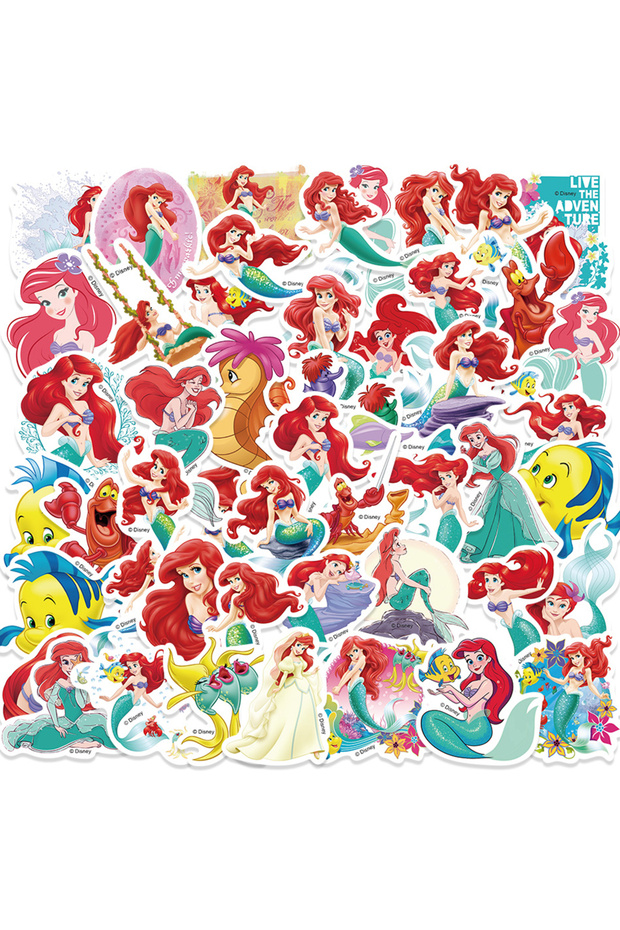 Style17 50pcs 50/100pcs Kawaii Mixed Disney Anime Princess Stickers Cute Ariel Belle Snow White Cart