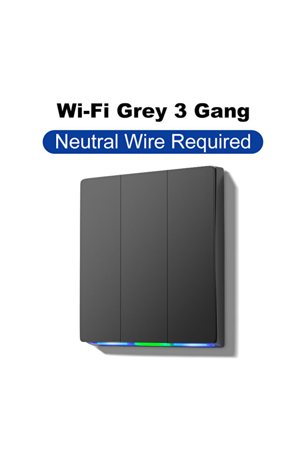 WiFi Grey 3 Gang GIRIER Tuya Smart ZigBee Wall Switch WiFi Smart Button Light Switch 1/2/3/4 Gang No