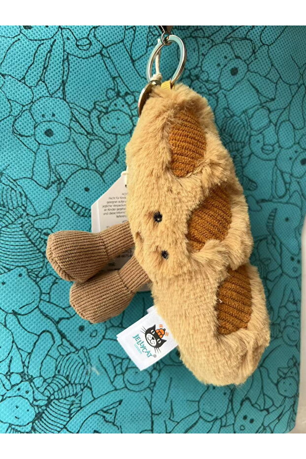 Baguette plush cotton cat candy two-color lovely soft two-color keychain croissant plush keychain Ch