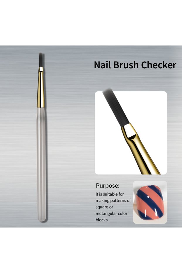 1PC Checker Brush RSNAIL Nail Art Brush Checker Nail Drawing Painting Line Brush Nail Art Tool Acryl