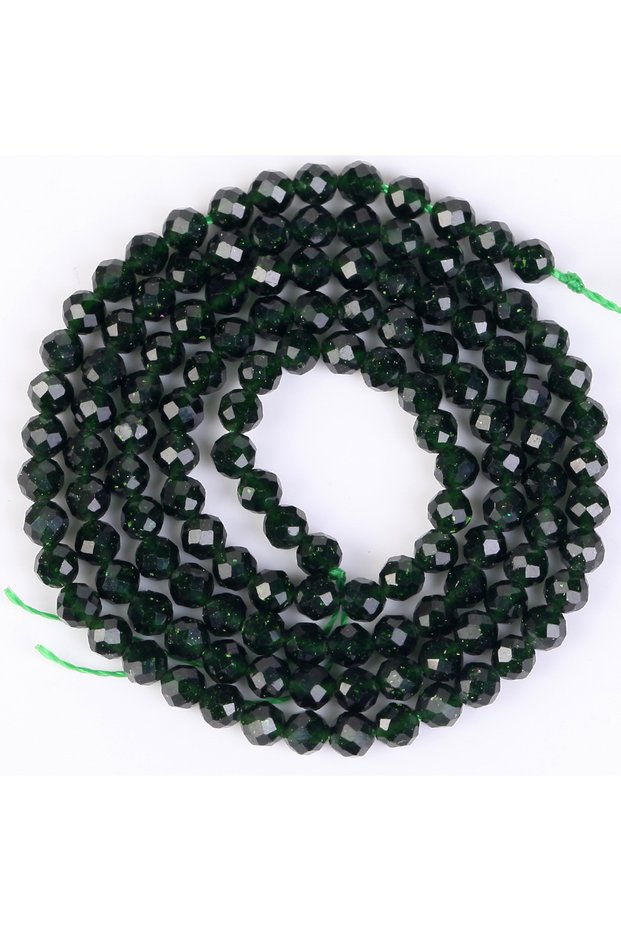4mm Green Sandstone Natural Gem Stone Green Sandstone Faceted Round Beads For Jewelry Making DIY Bra