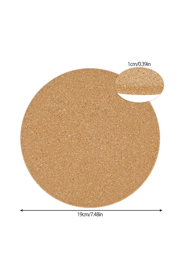 Round 3Pcs 19x19cm Natural Cork Pot Pad High Temperature Resistant Coaster Anti-scald Non-slip Round
