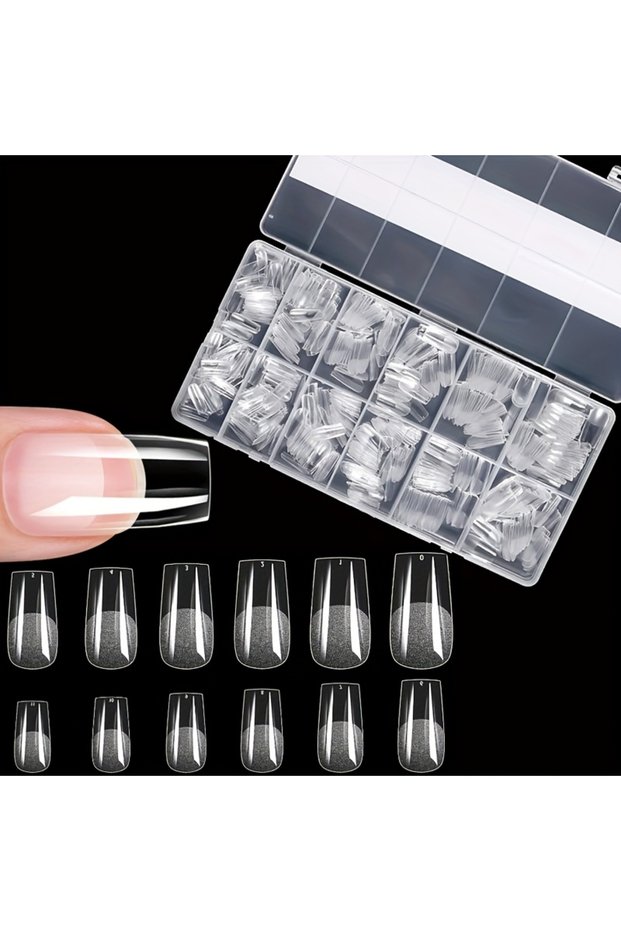 N309-600-4 600 Pieces of False Nail Tips, Matte and Semi-Matte Finish, Almond, French Coffin, Stilet