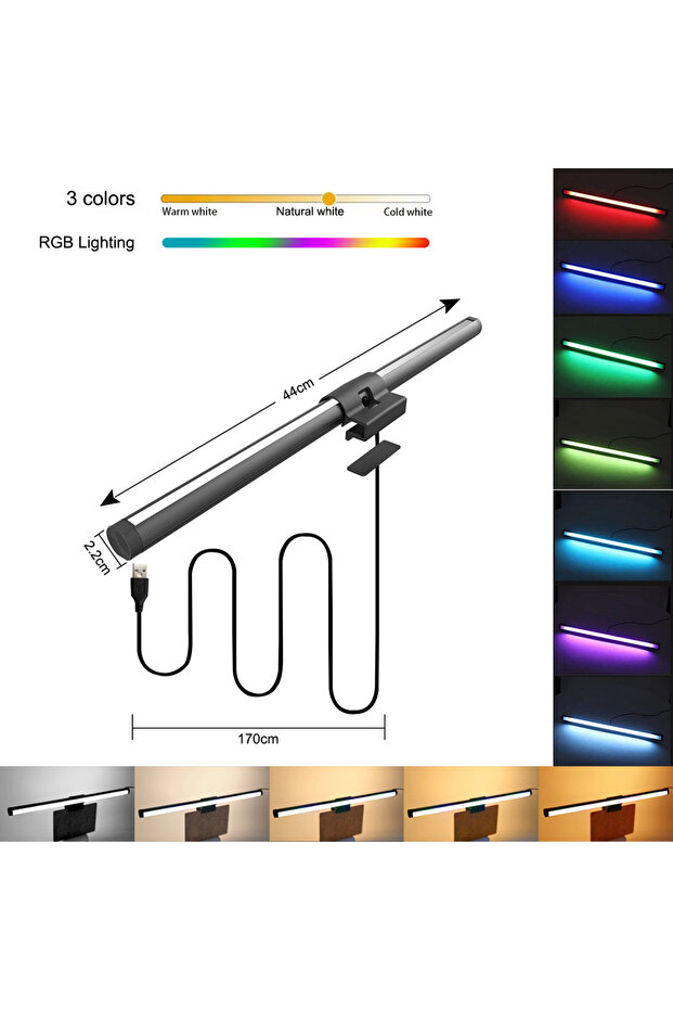44cm With RGB 44CM Monitor Light Bar LED Computer Screen Hanging Lights RGB Atmosphere Table Lamp St