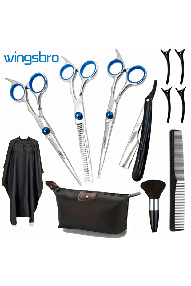 silver Professional Hair Cutting Scissors Set, Home Hair Cutting Barber/Salon Thinning Shears Kit, S
