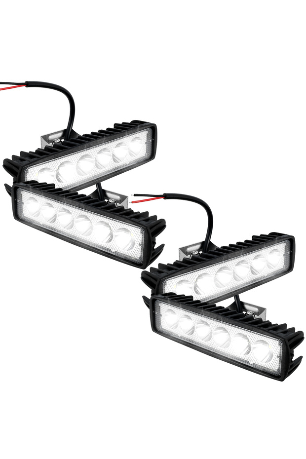 4PCS 1/2PCS 12V Car LED Light Bar 18W 6000K Super Bright Car LED Work Light IP67 Waterproof Flood Sp
