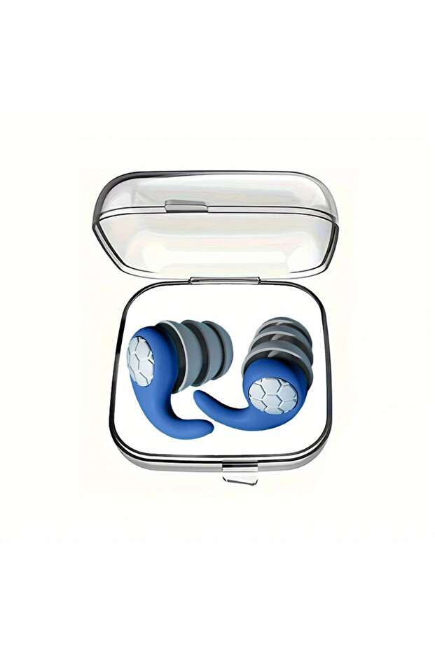 Blue HUAK 1 Pair Soft Silicone Earplugs - Noise Canceling, Comfortable Fit, for Sleep, Swimming, Cre