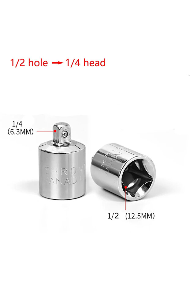 1-2hole1-4head(1pcs) 1/4" 3/8" 1/2" Ratchet Wrench Adapter Chrome Vanadium Sleeve Drive Socket Conv
