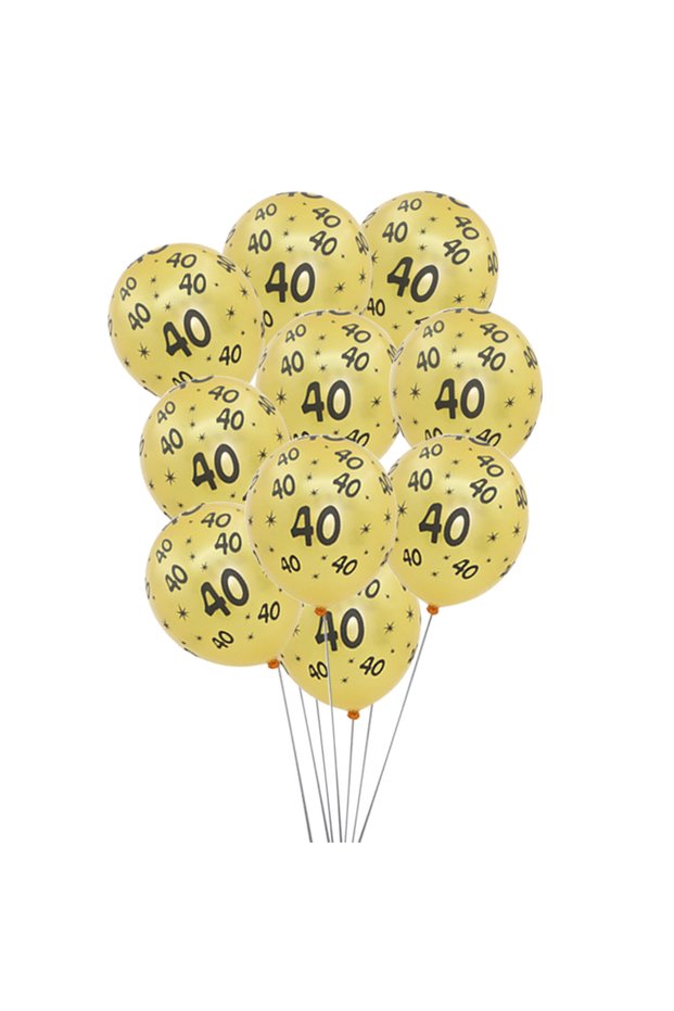 10Pcs 12INCH gold 40 1bag Happy 18th 30th 40th 50th 60th Birthday Party Latex Balloon Men Women adul