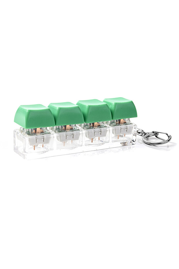 green Colorful Acrylic Button Keycap Fidget Keychain 4 Keys Keyboard Decompression Toys Relief Keyri